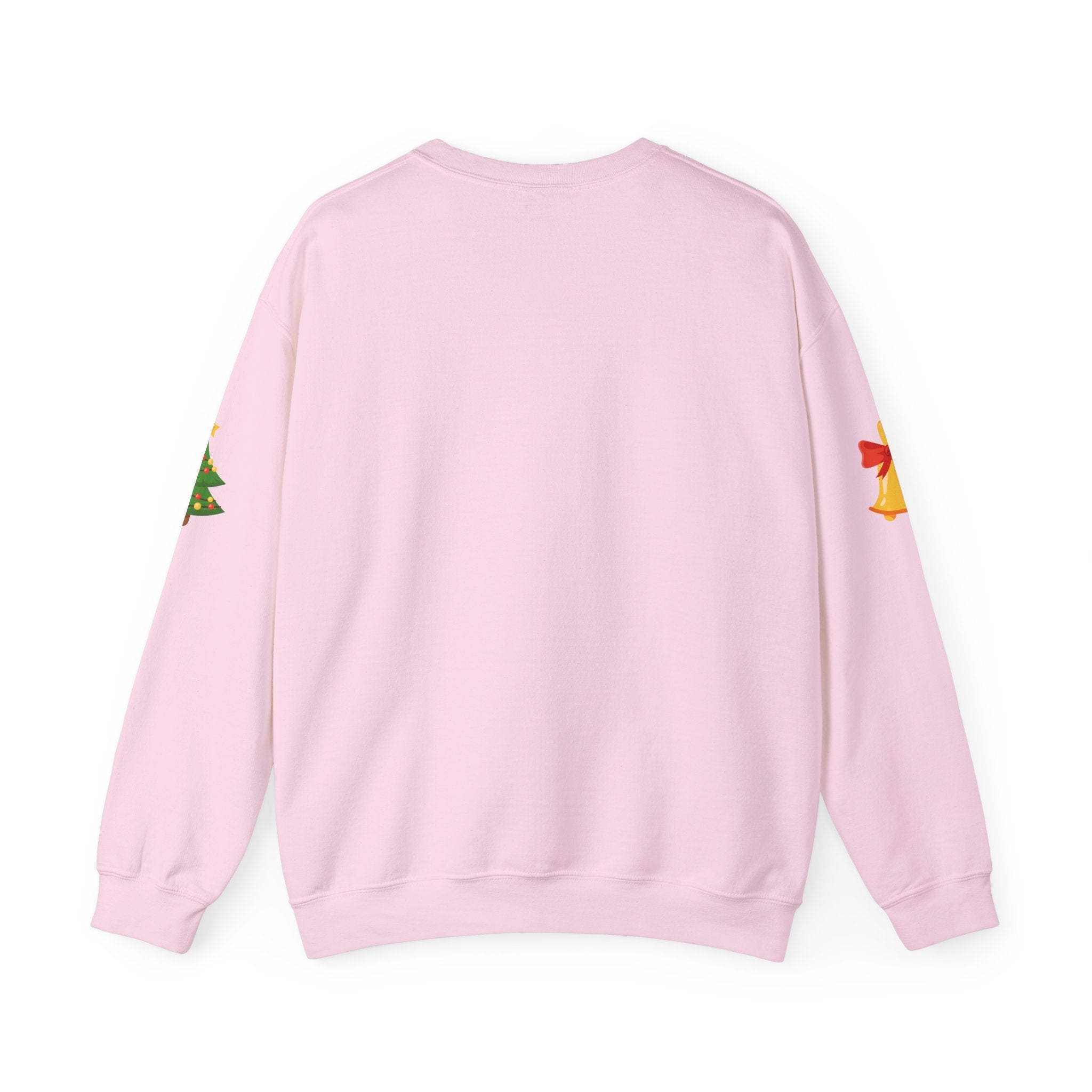 Santa in Wreath Crewneck Sweatshirt Christmas Tree Sleeve Accents - Etna Gift