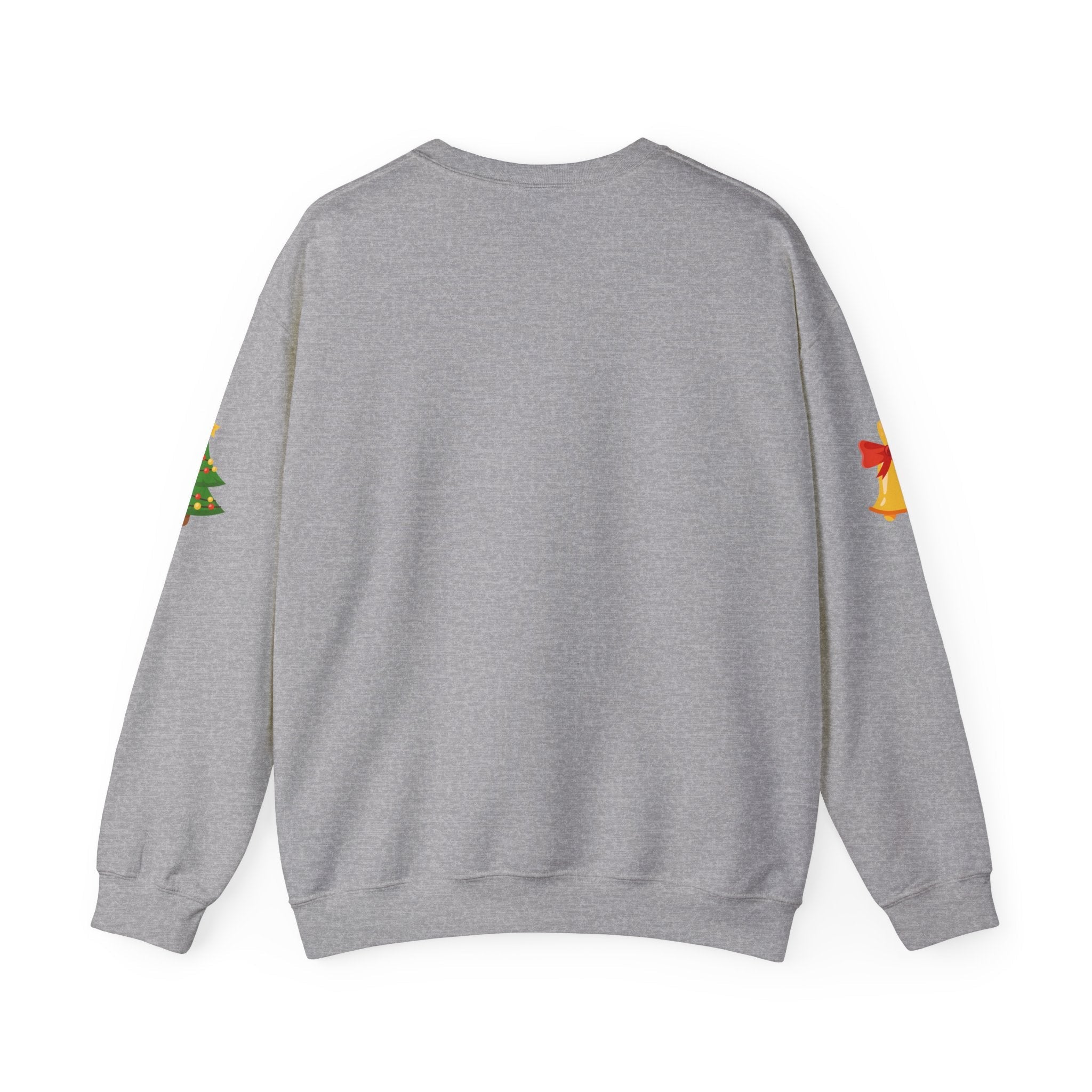 Santa in Wreath Crewneck Sweatshirt Christmas Tree Sleeve Accents - Etna Gift
