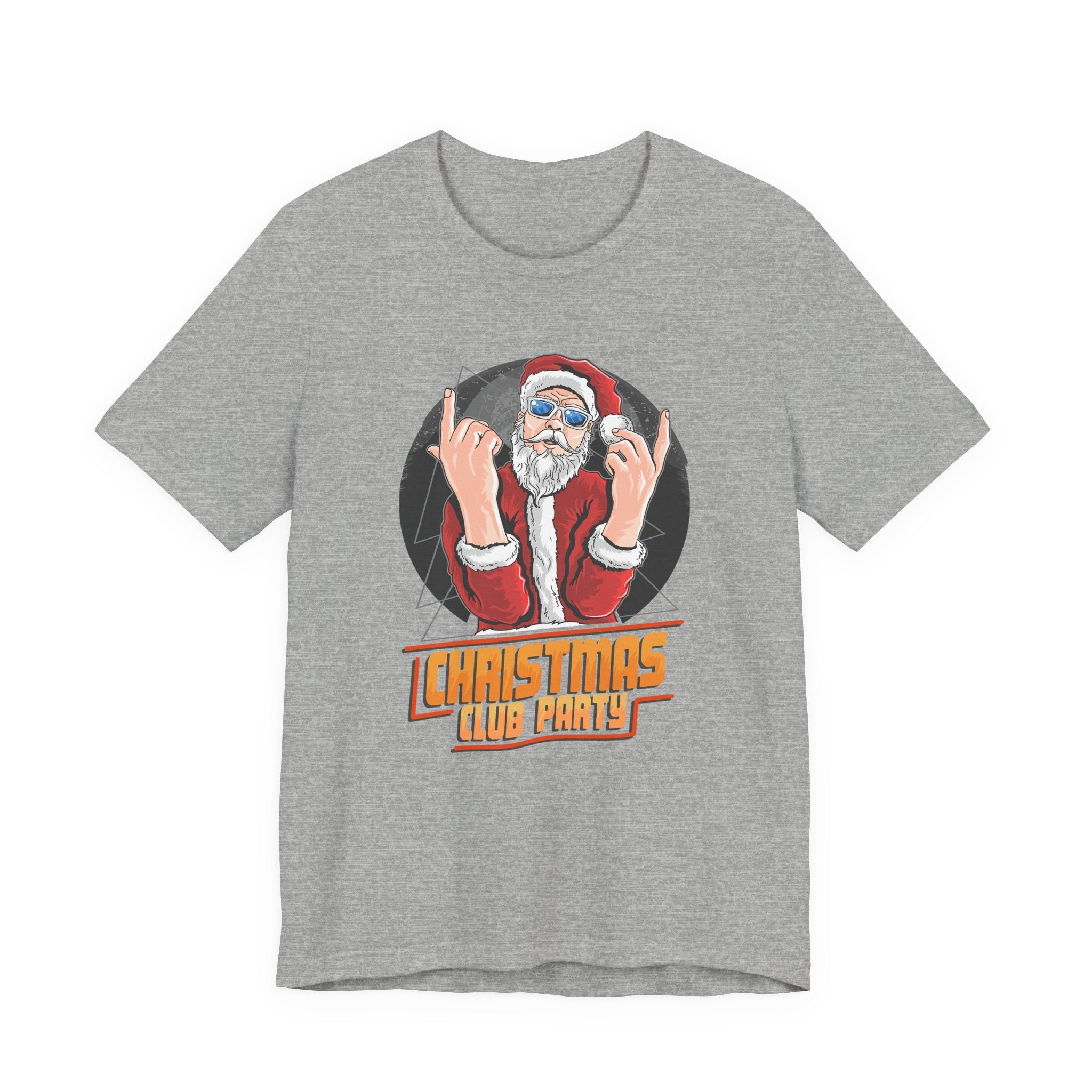 Santa Rocker Christmas Club Party Tee Retro Holiday Graphic - Etna Gift