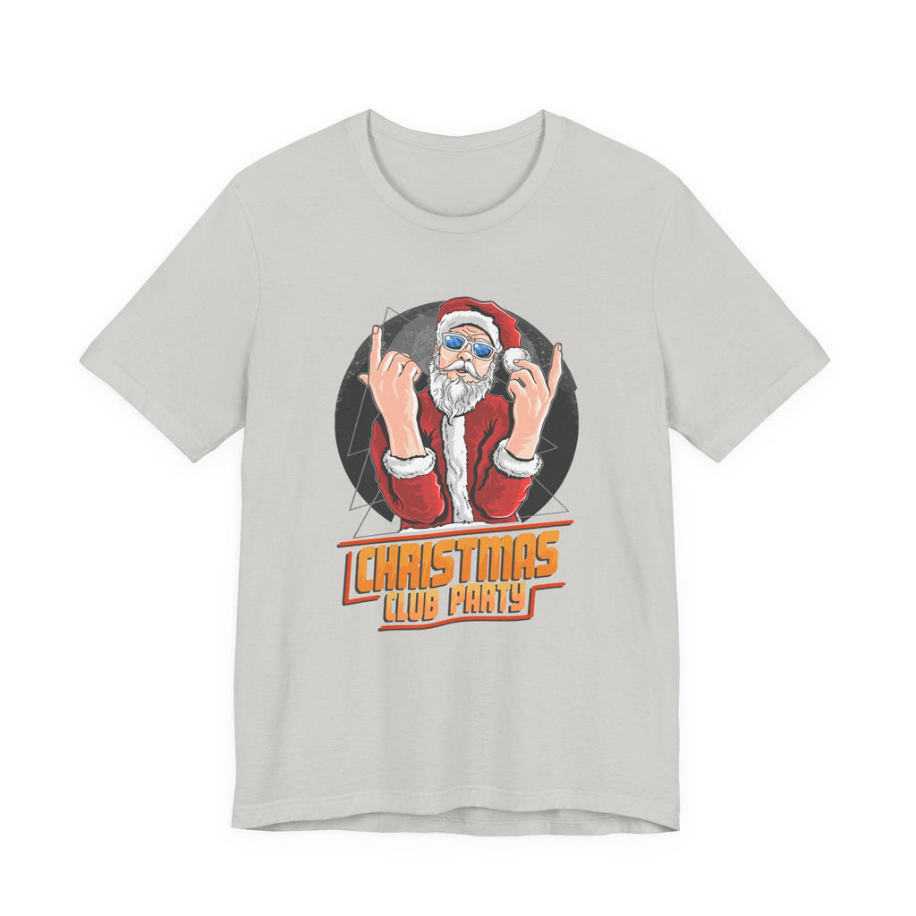 Santa Rocker Christmas Club Party Tee Retro Holiday Graphic - Etna Gift