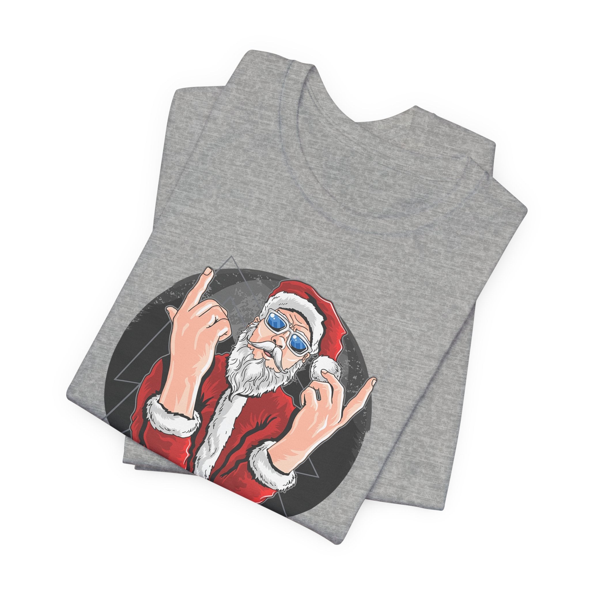 Santa Rocker Christmas Club Party Tee Retro Holiday Graphic - Etna Gift