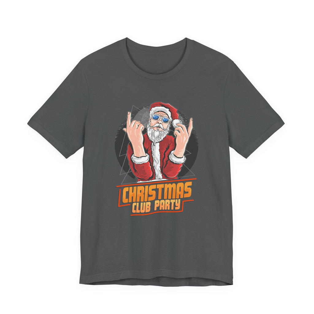 Santa Rocker Christmas Club Party Tee Retro Holiday Graphic - Etna Gift