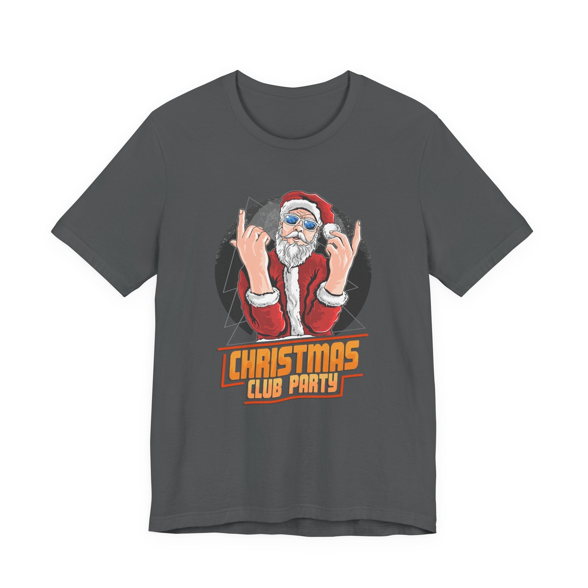 Santa Rocker Christmas Club Party Tee Retro Holiday Graphic - Etna Gift