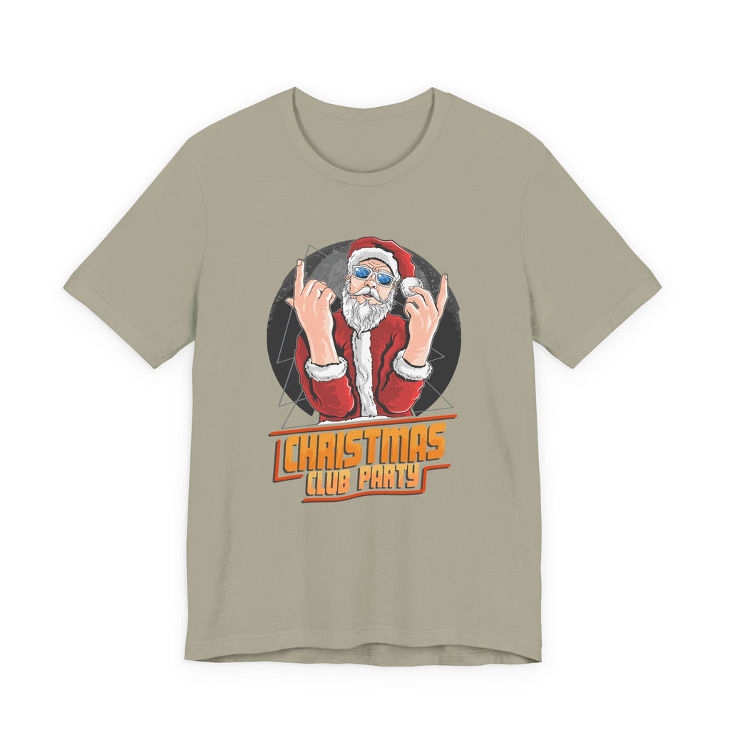 Santa Rocker Christmas Club Party Tee Retro Holiday Graphic - Etna Gift