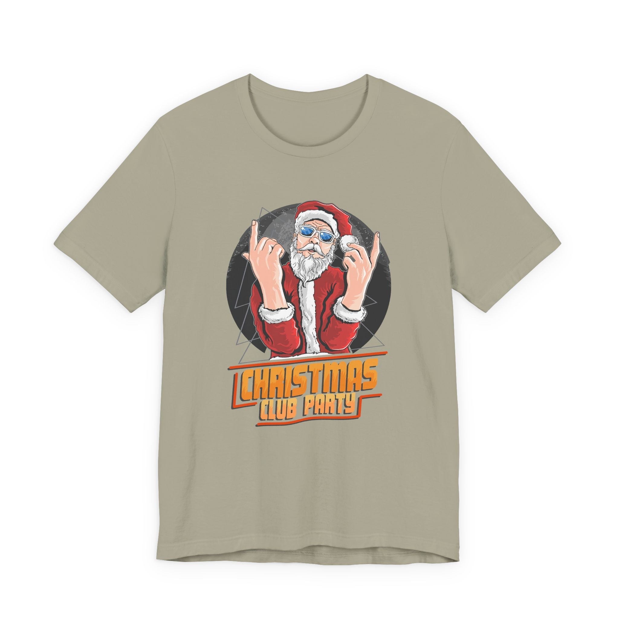 Santa Rocker Christmas Club Party Tee Retro Holiday Graphic - Etna Gift
