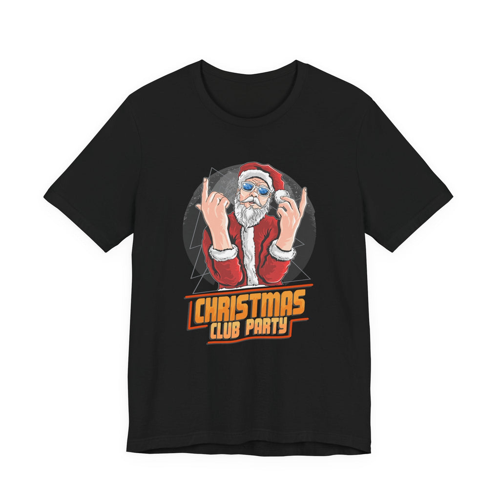 Santa Rocker Christmas Club Party Tee Retro Holiday Graphic - Etna Gift
