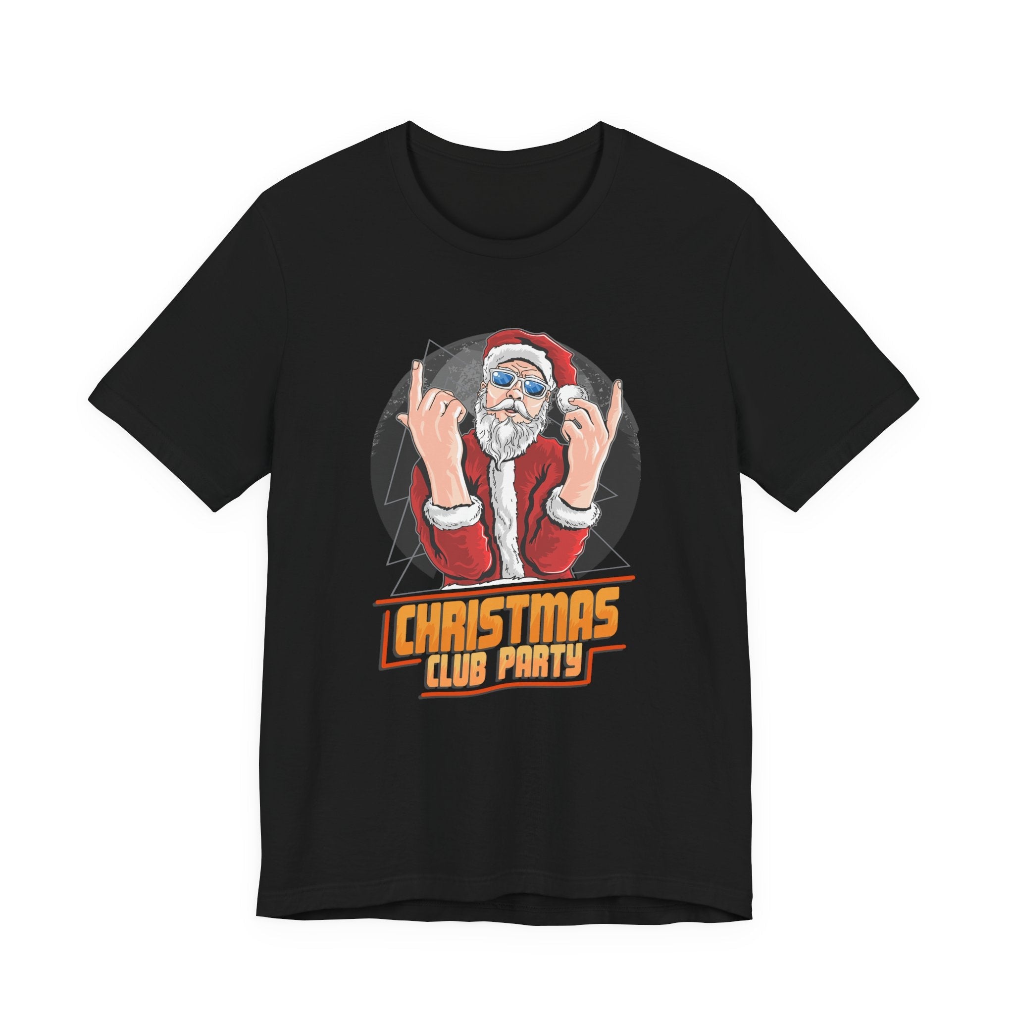 Santa Rocker Christmas Club Party Tee Retro Holiday Graphic - Etna Gift