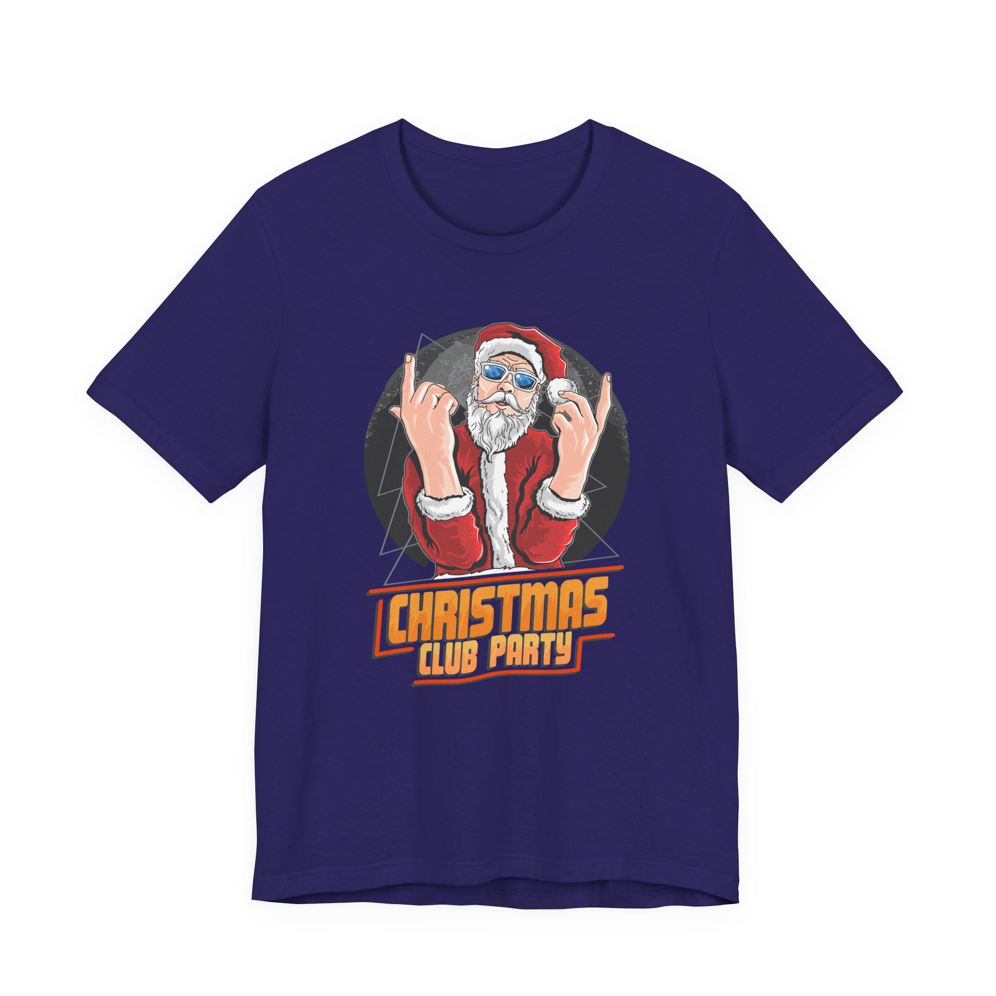 Santa Rocker Christmas Club Party Tee Retro Holiday Graphic - Etna Gift