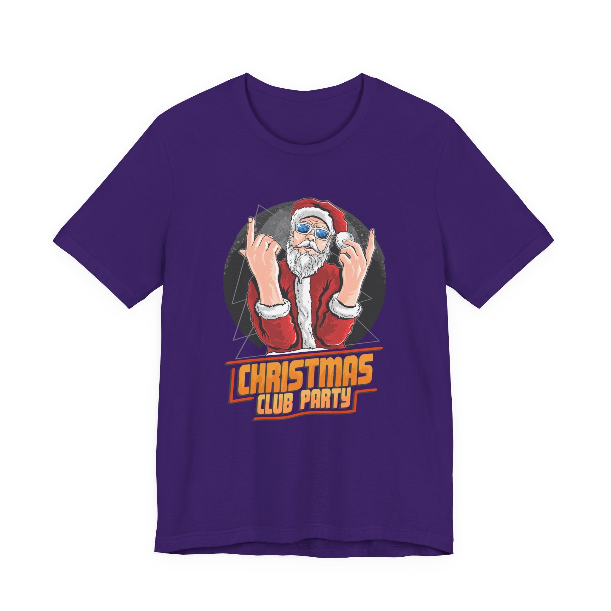 Santa Rocker Christmas Club Party Tee Retro Holiday Graphic - Etna Gift