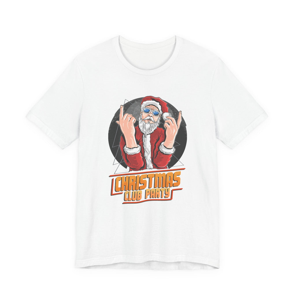Santa Rocker Christmas Club Party Tee Retro Holiday Graphic - Etna Gift