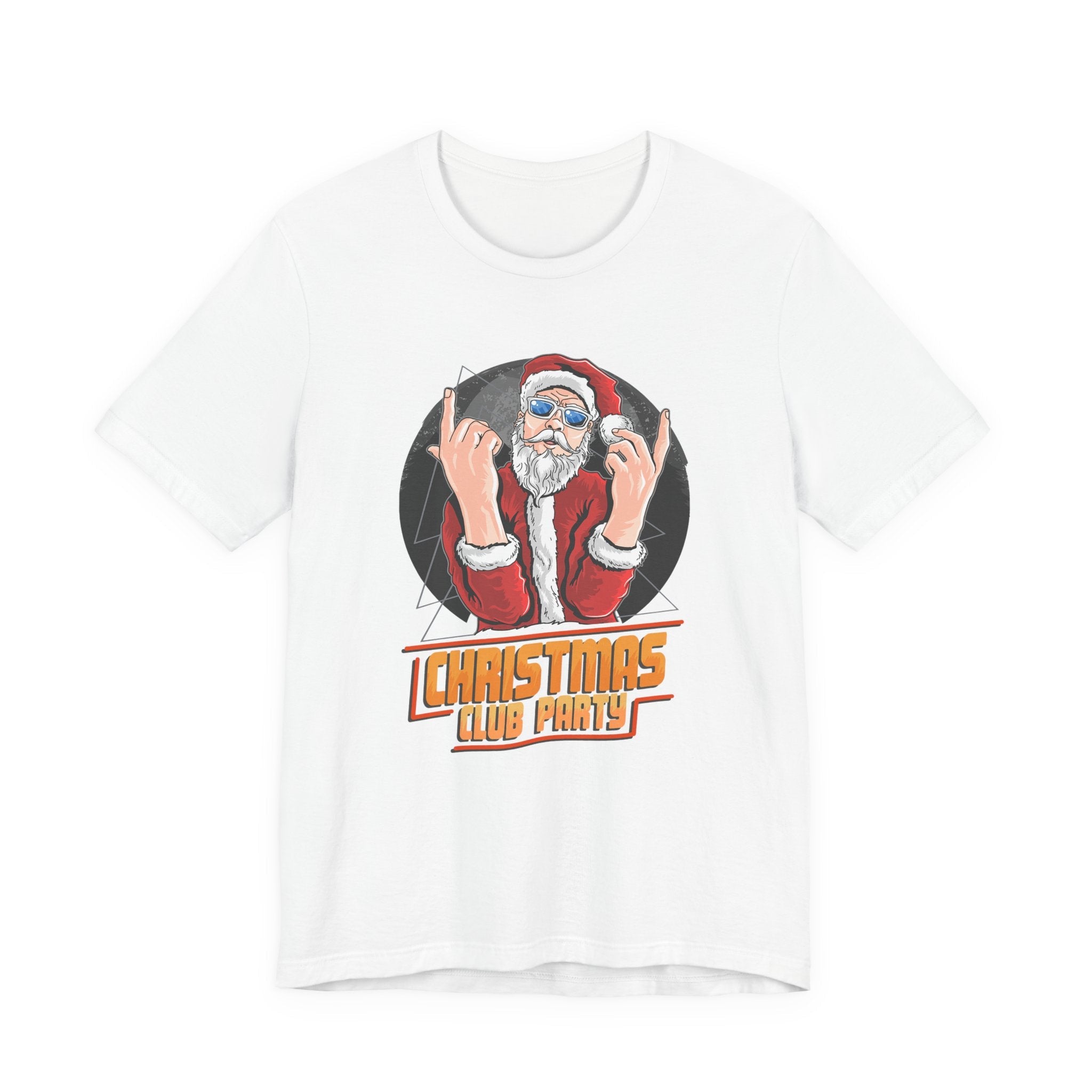 Santa Rocker Christmas Club Party Tee Retro Holiday Graphic - Etna Gift