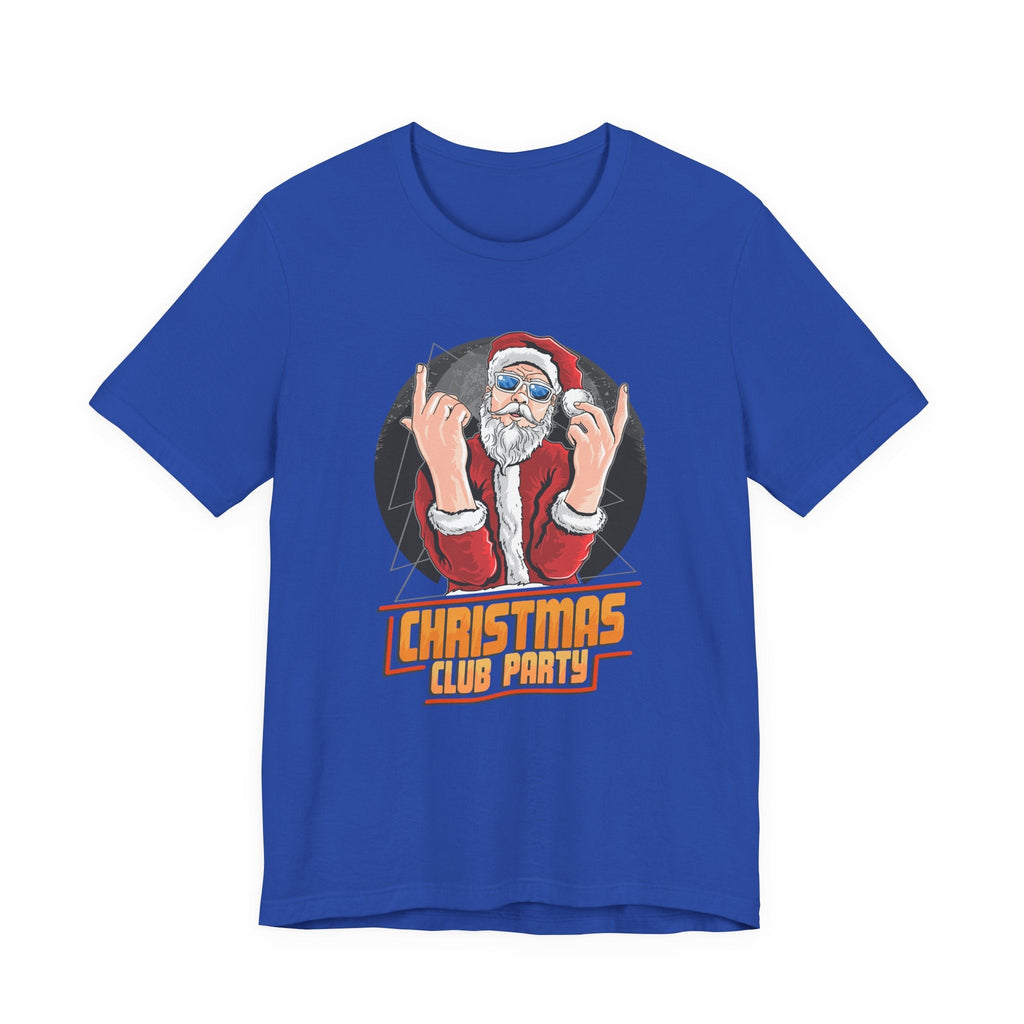 Santa Rocker Christmas Club Party Tee Retro Holiday Graphic - Etna Gift