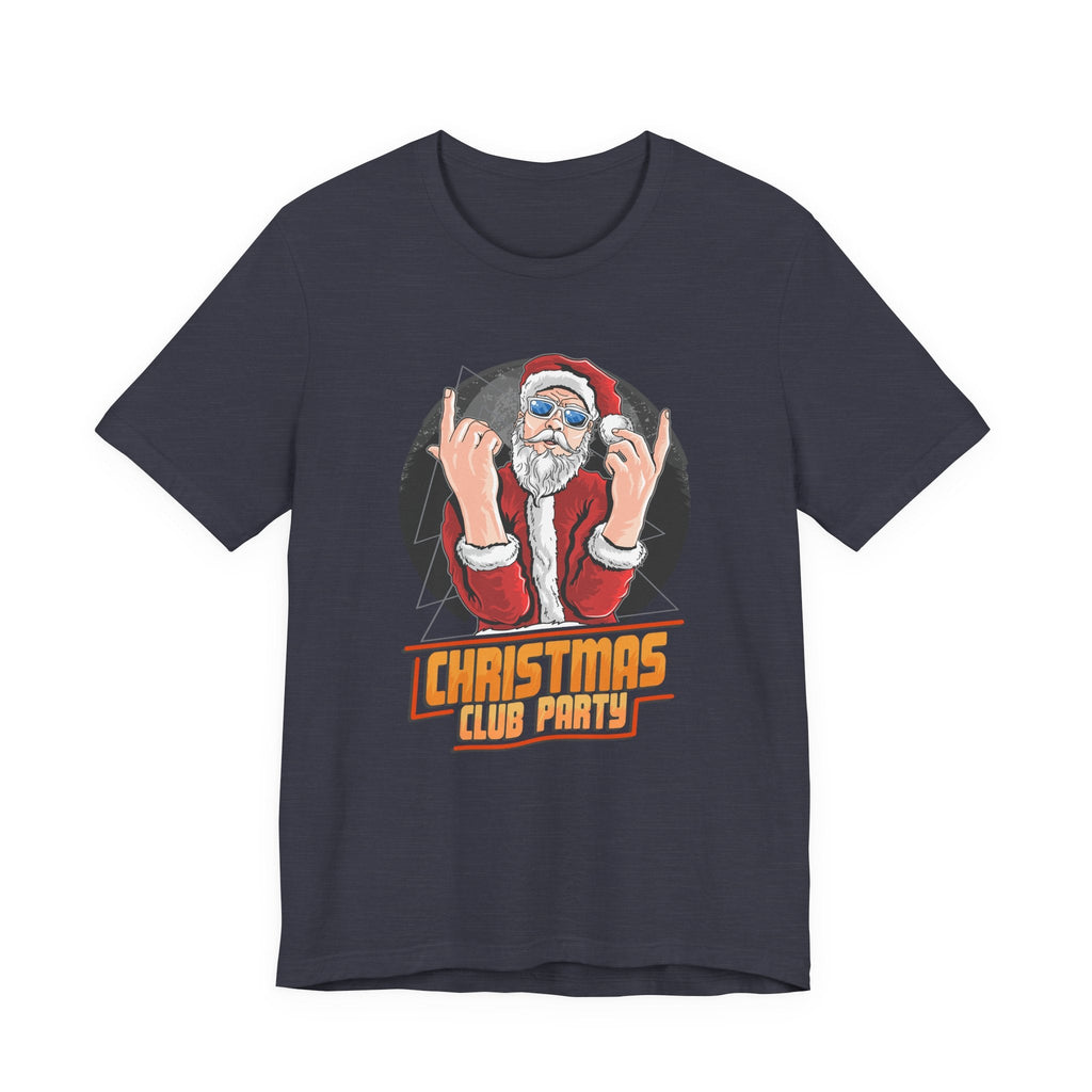 Santa Rocker Christmas Club Party Tee Retro Holiday Graphic - Etna Gift