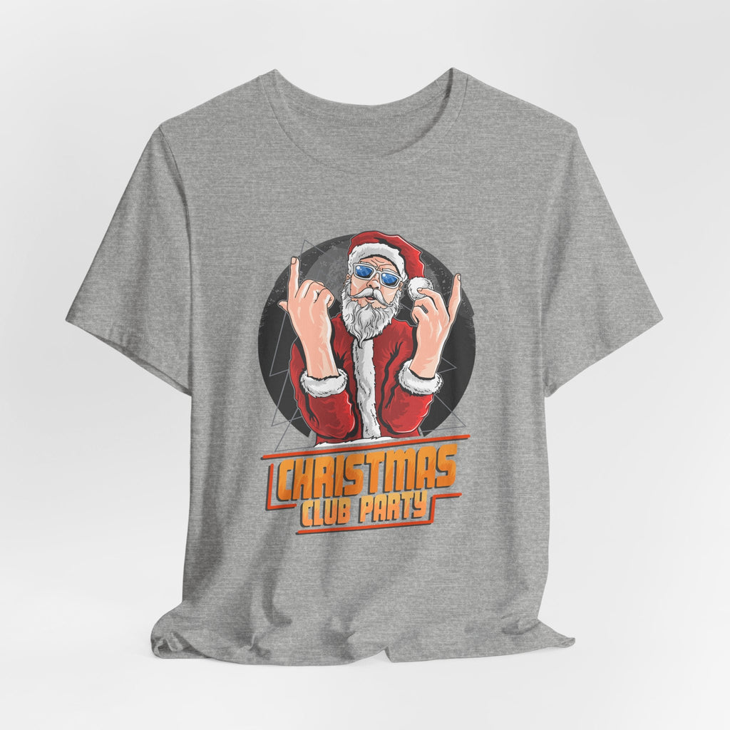 Santa Rocker Christmas Club Party Tee Retro Holiday Graphic - Etna Gift