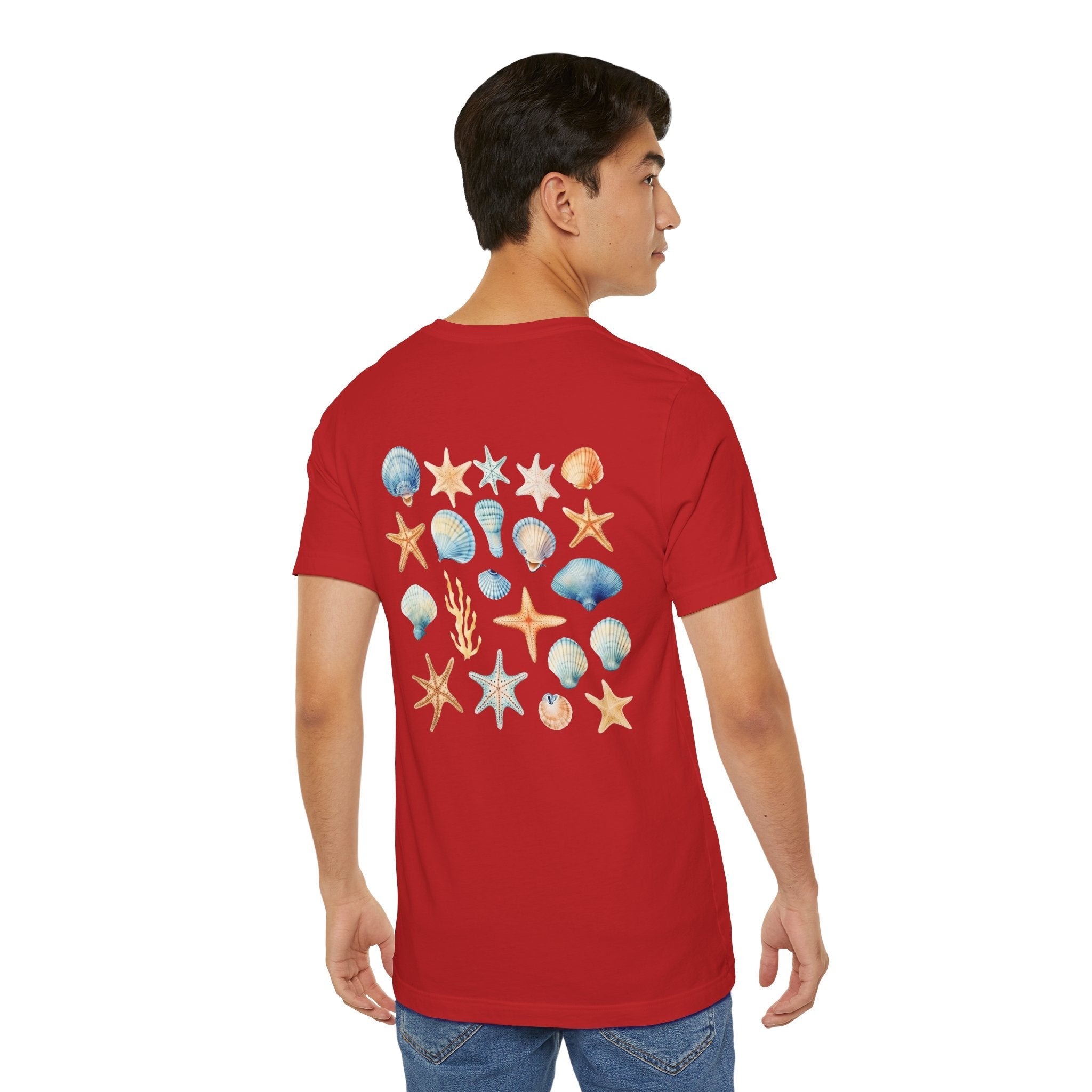 Sea Shells & Starfish T-Shirt Coastal Beach Graphic Tee - Etna Gift