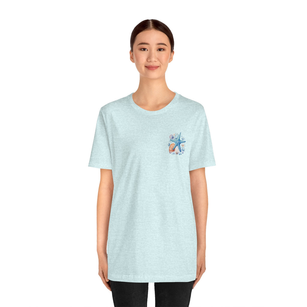 Sea Shells & Starfish T-Shirt Coastal Beach Graphic Tee - Etna Gift