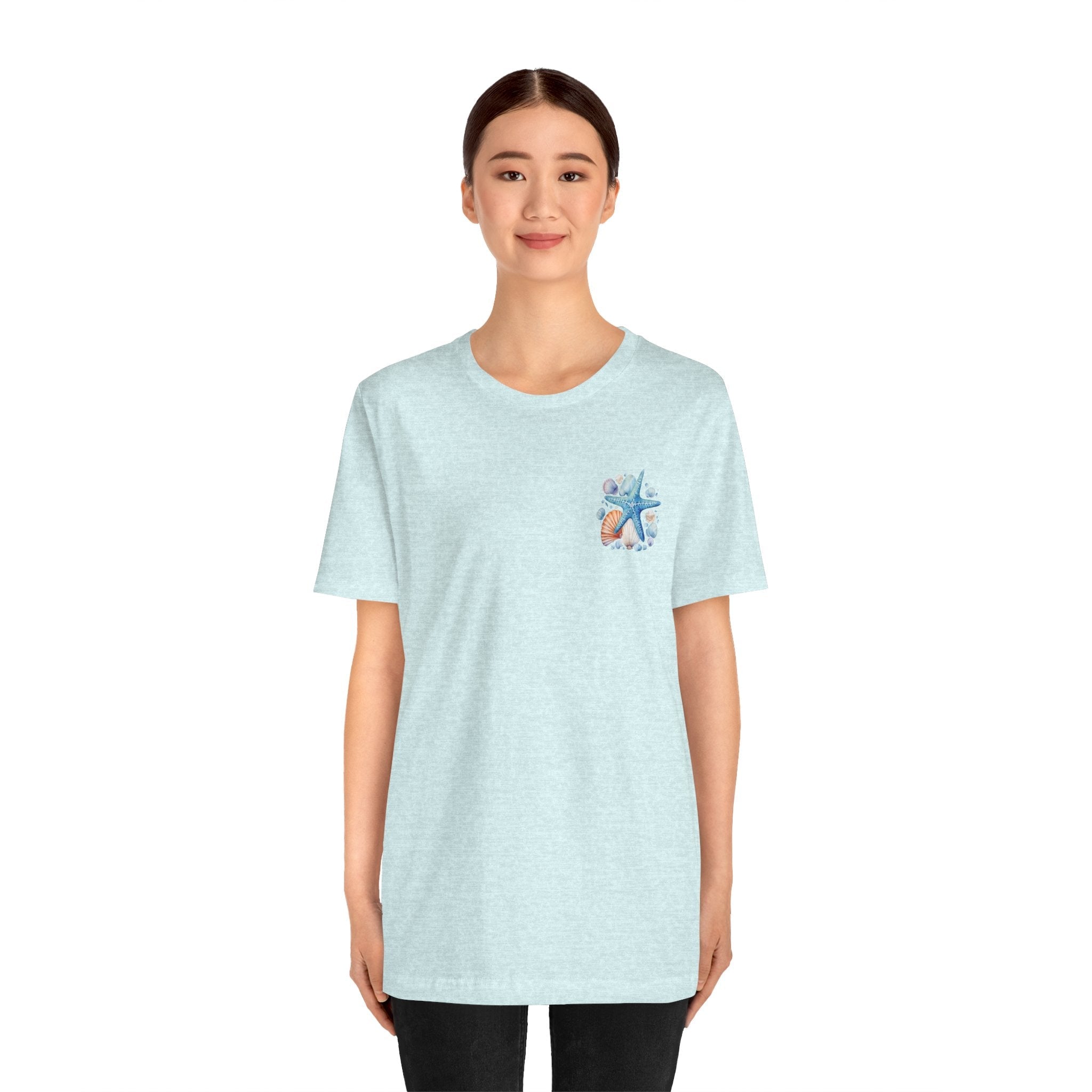 Sea Shells & Starfish T-Shirt Coastal Beach Graphic Tee - Etna Gift