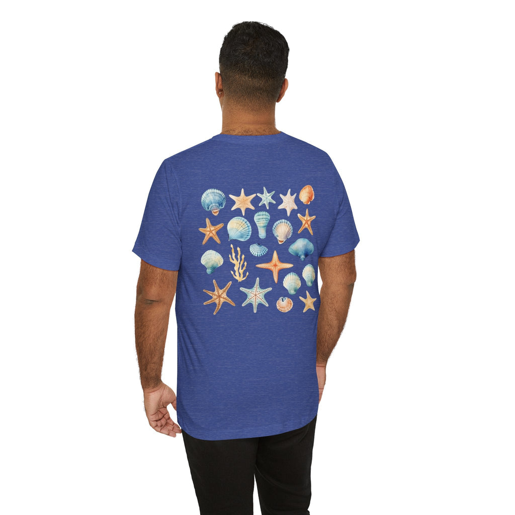 Sea Shells & Starfish T-Shirt Coastal Beach Graphic Tee - Etna Gift