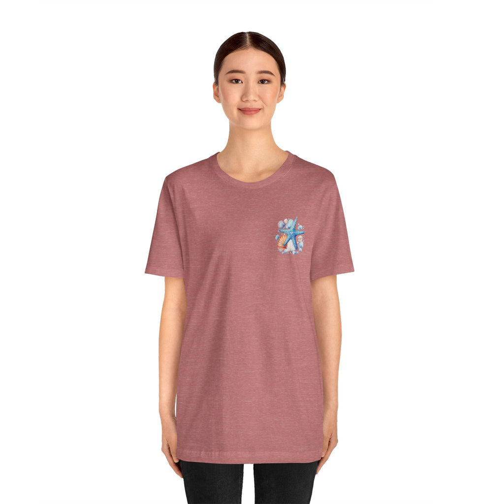 Sea Shells & Starfish T-Shirt Coastal Beach Graphic Tee - Etna Gift