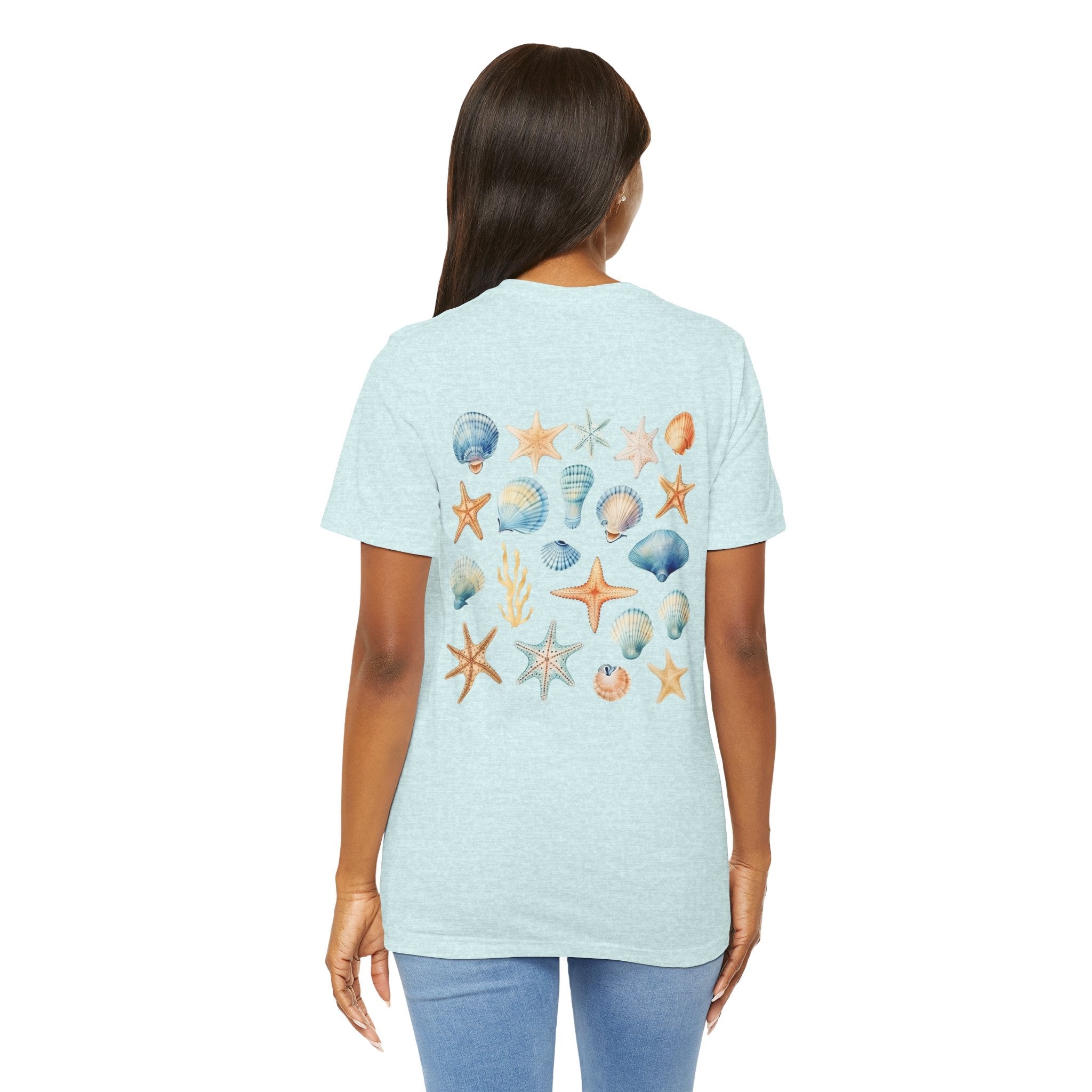 Sea Shells & Starfish T-Shirt Coastal Beach Graphic Tee - Etna Gift