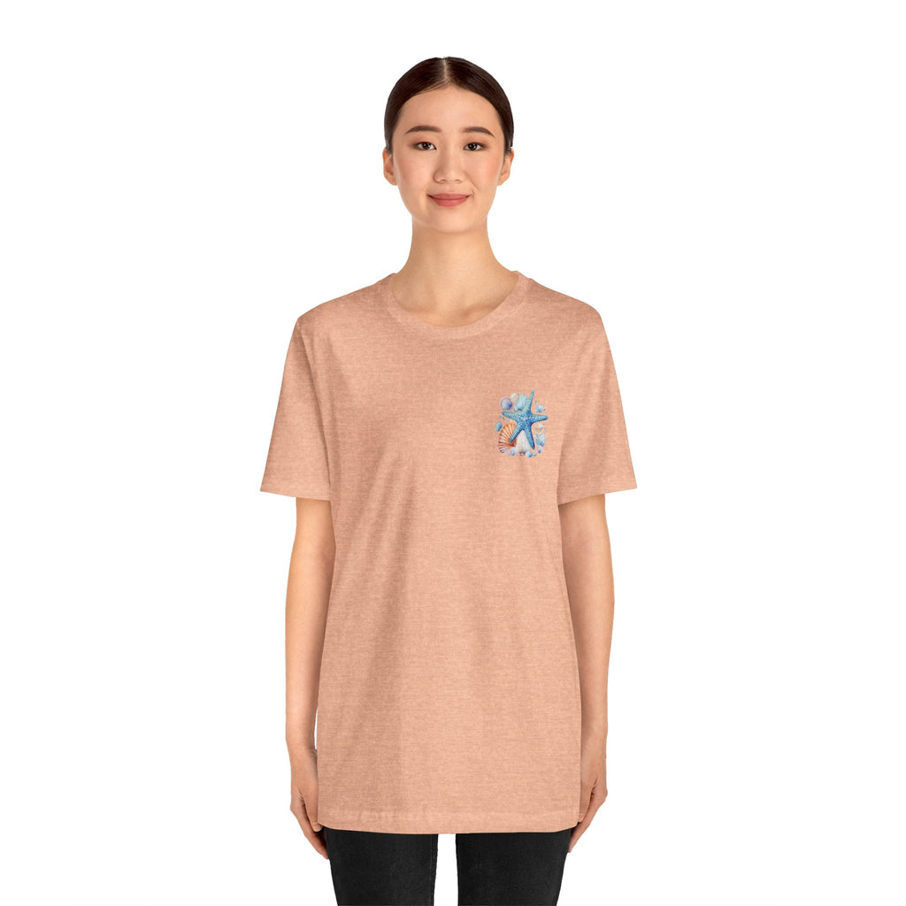 Sea Shells & Starfish T-Shirt Coastal Beach Graphic Tee - Etna Gift