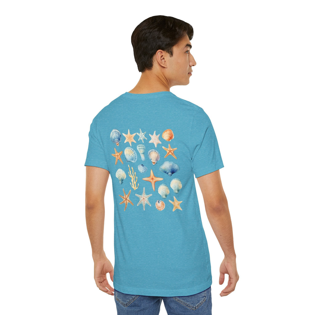 Sea Shells & Starfish T-Shirt Coastal Beach Graphic Tee - Etna Gift