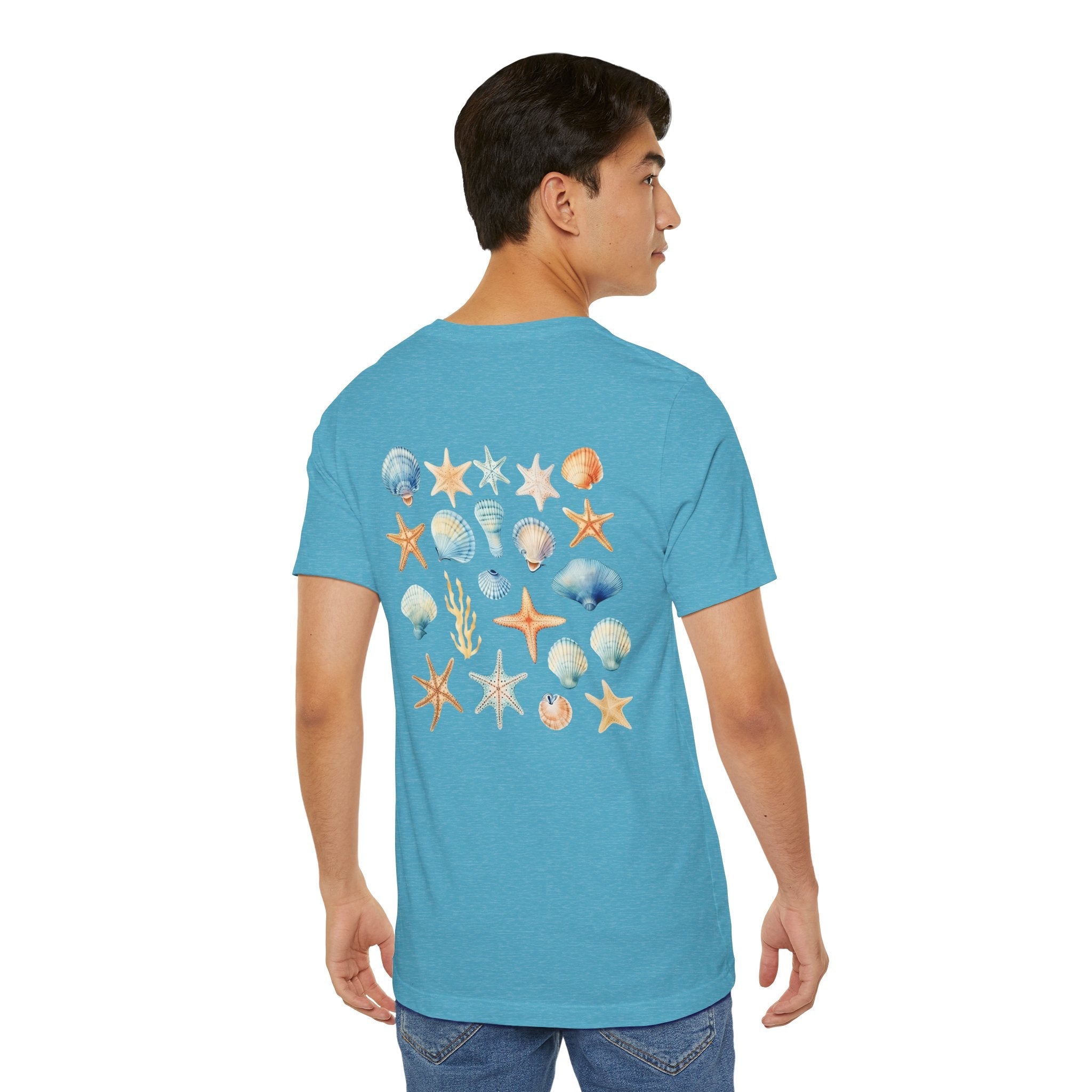 Sea Shells & Starfish T-Shirt Coastal Beach Graphic Tee - Etna Gift
