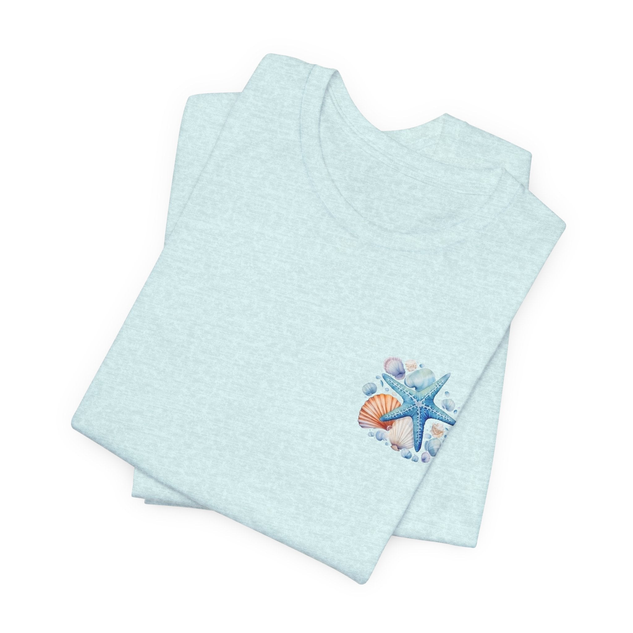 Sea Shells & Starfish T-Shirt Coastal Beach Graphic Tee - Etna Gift