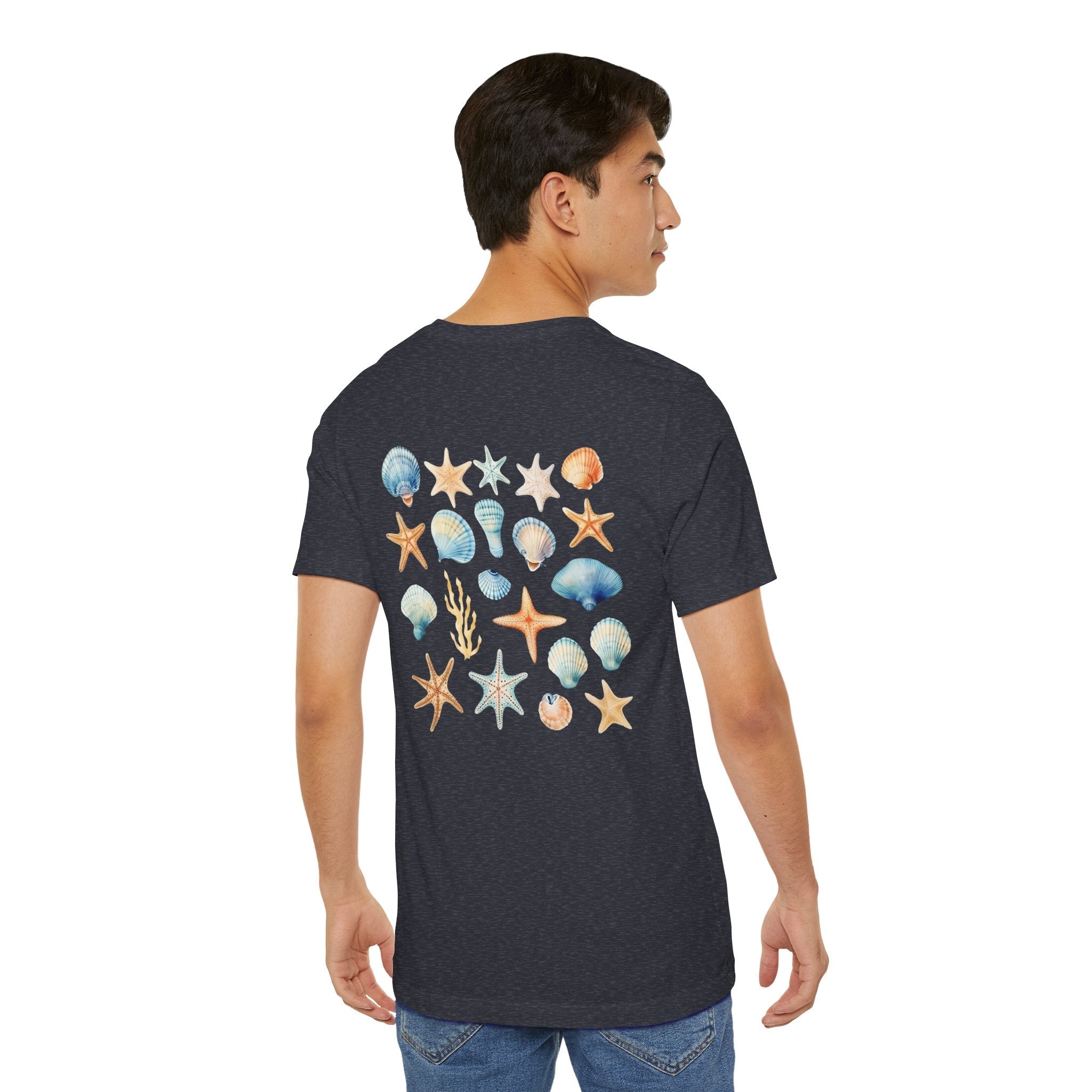Sea Shells & Starfish T-Shirt Coastal Beach Graphic Tee - Etna Gift