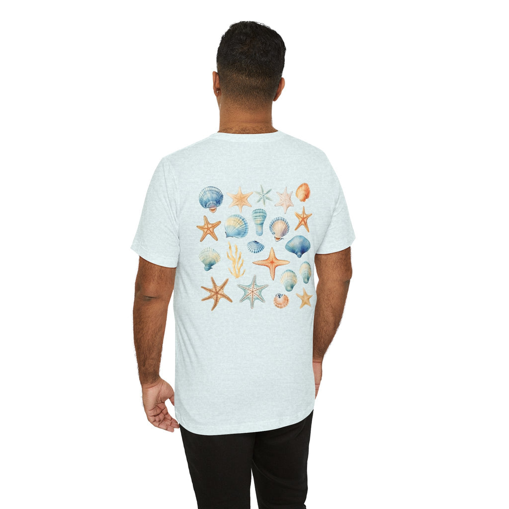 Sea Shells & Starfish T-Shirt Coastal Beach Graphic Tee - Etna Gift