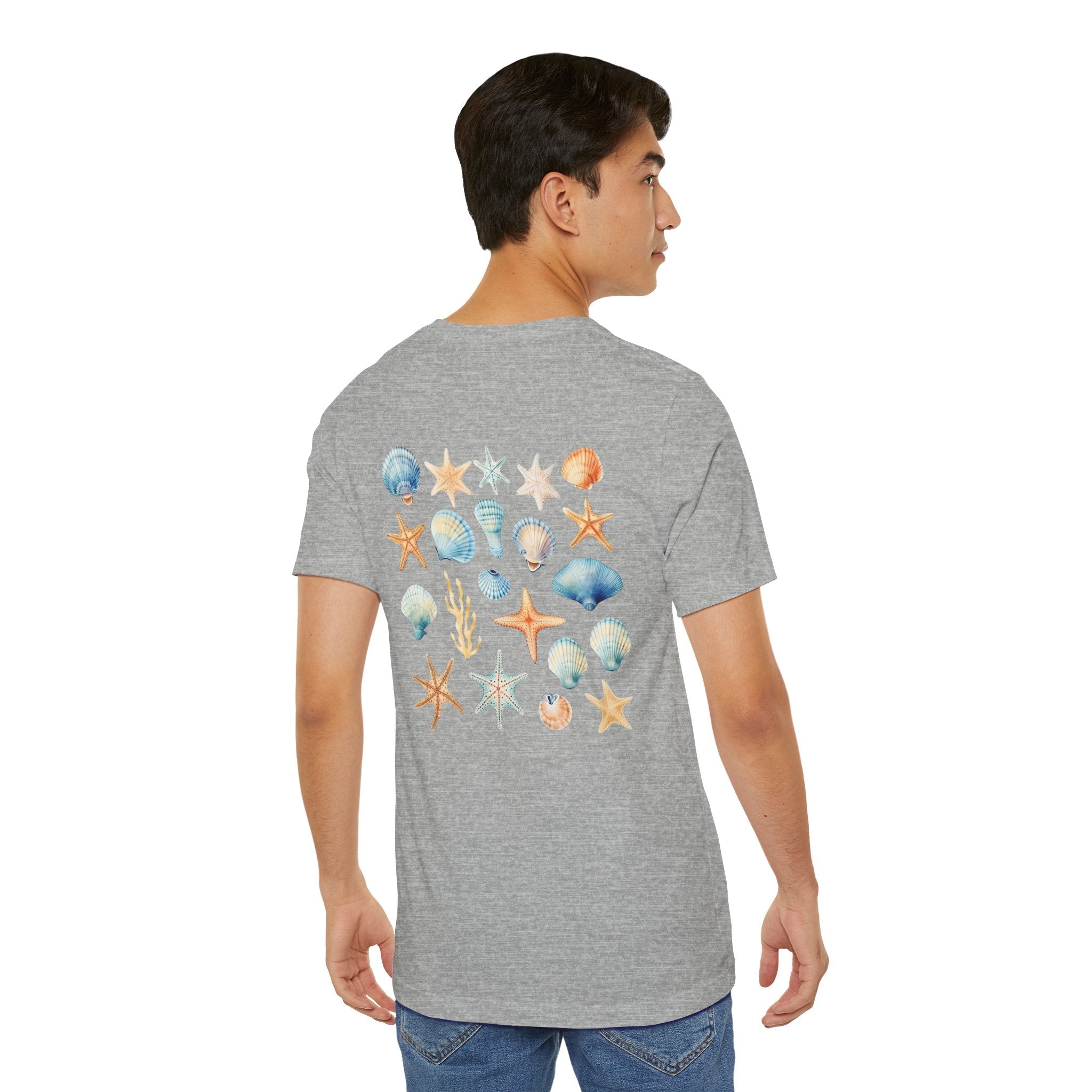 Sea Shells & Starfish T-Shirt Coastal Beach Graphic Tee - Etna Gift