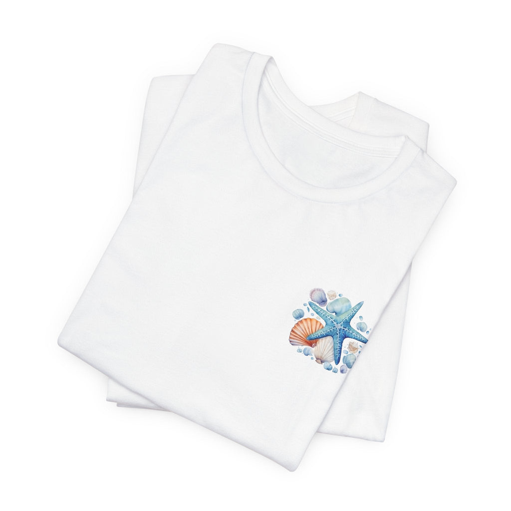Sea Shells & Starfish T-Shirt Coastal Beach Graphic Tee - Etna Gift