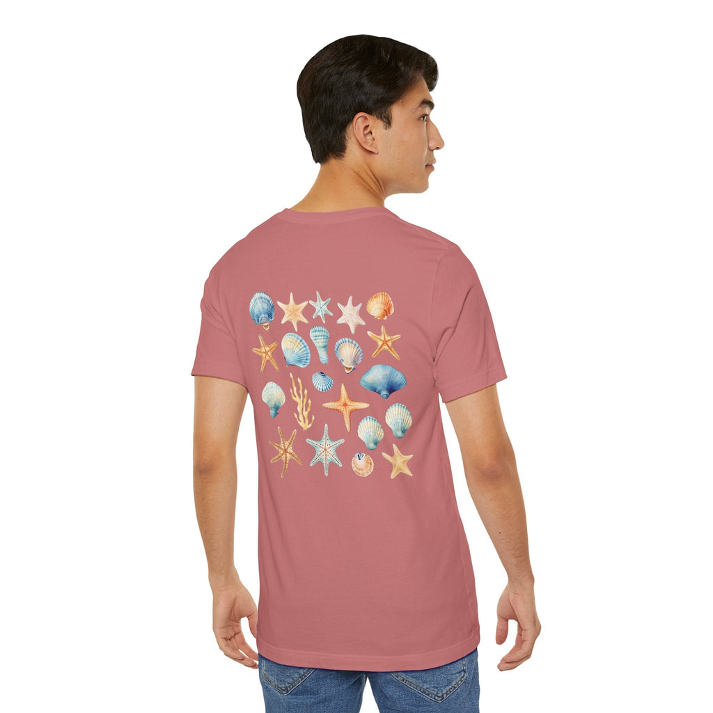 Sea Shells & Starfish T-Shirt Coastal Beach Graphic Tee - Etna Gift