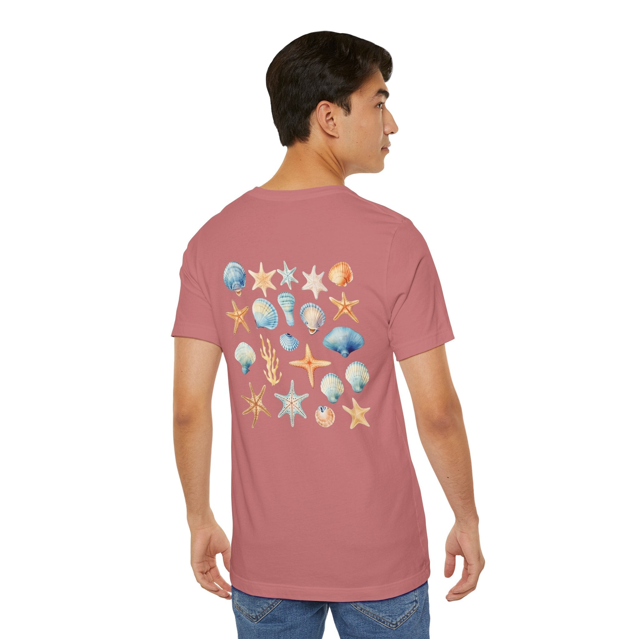Sea Shells & Starfish T-Shirt Coastal Beach Graphic Tee - Etna Gift