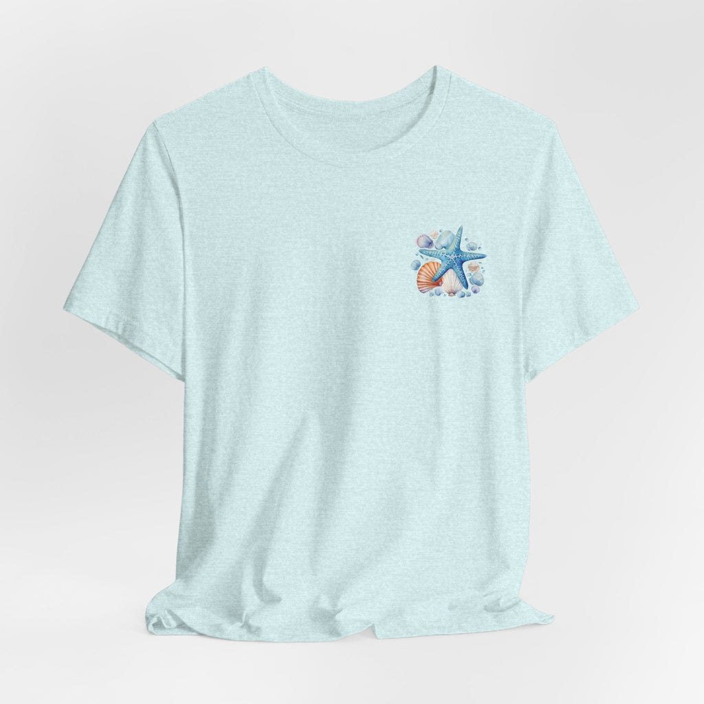 Sea Shells & Starfish T-Shirt Coastal Beach Graphic Tee - Etna Gift