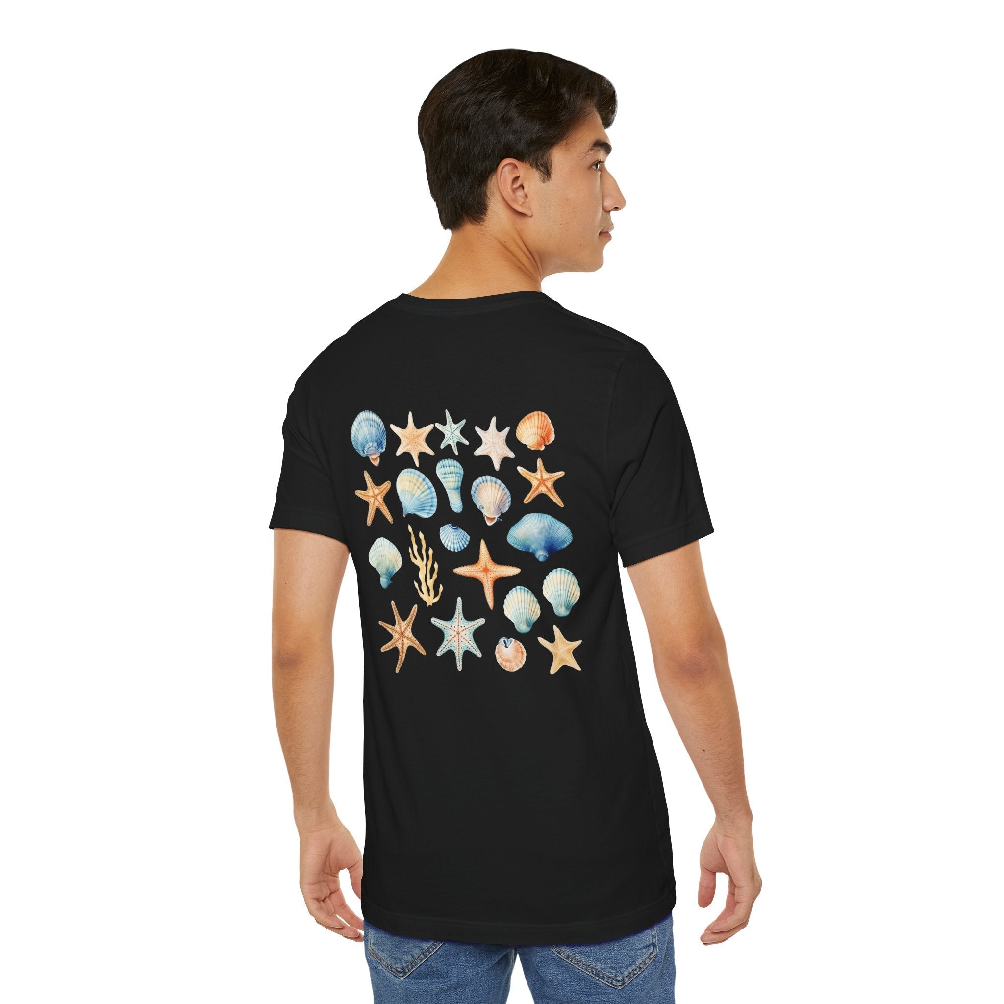 Sea Shells & Starfish T-Shirt Coastal Beach Graphic Tee - Etna Gift