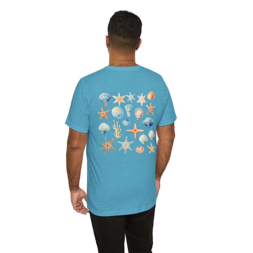 Sea Shells & Starfish T-Shirt Coastal Beach Graphic Tee - Etna Gift
