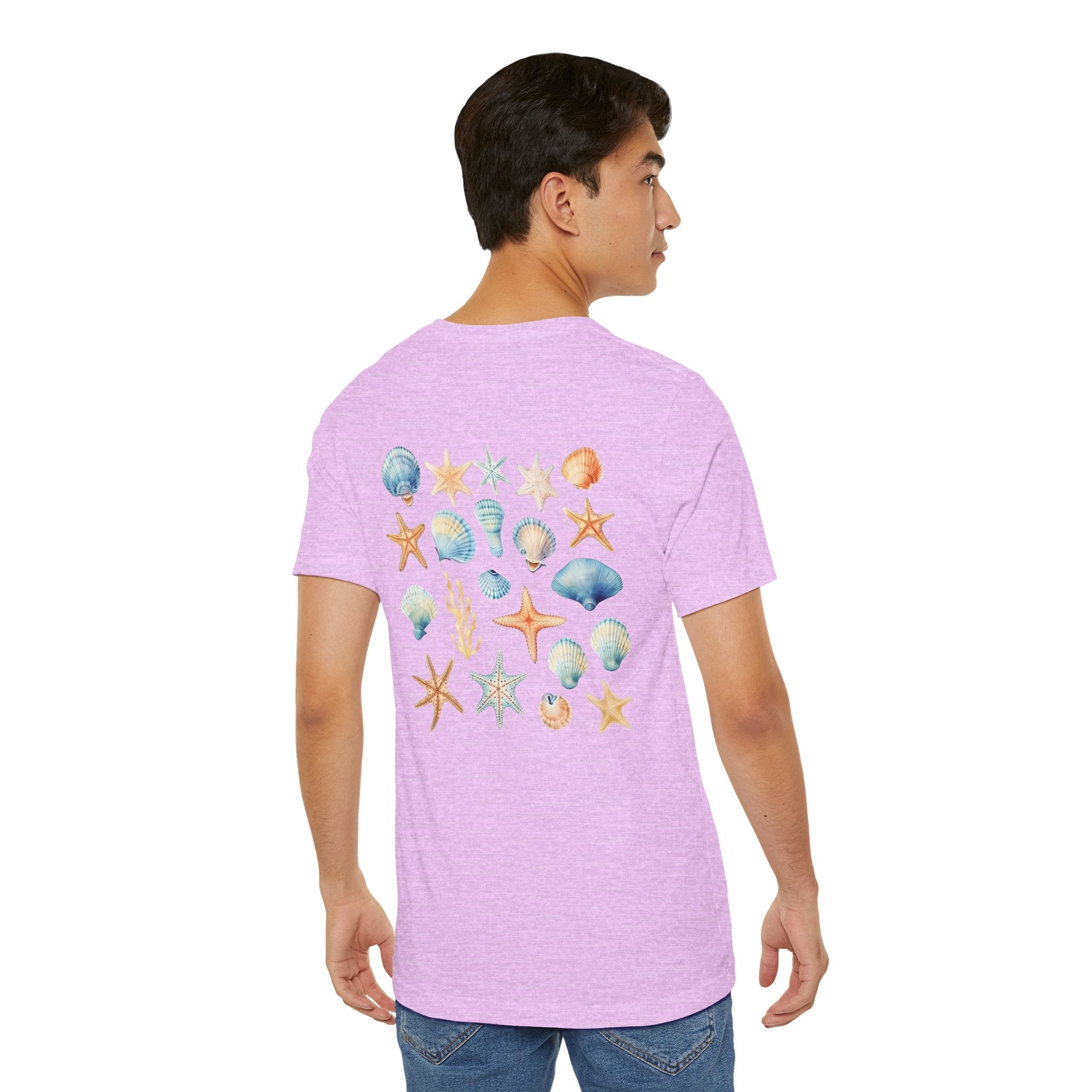 Sea Shells & Starfish T-Shirt Coastal Beach Graphic Tee - Etna Gift
