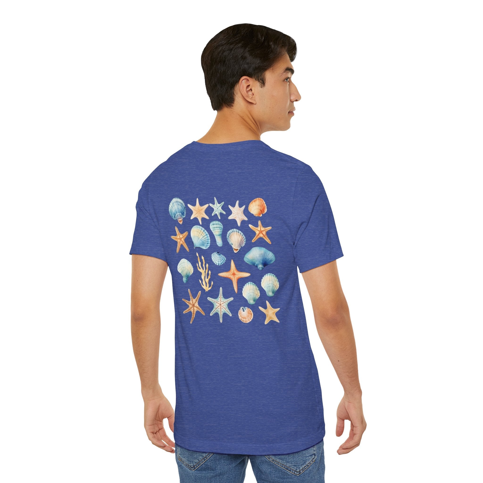Sea Shells & Starfish T-Shirt Coastal Beach Graphic Tee - Etna Gift