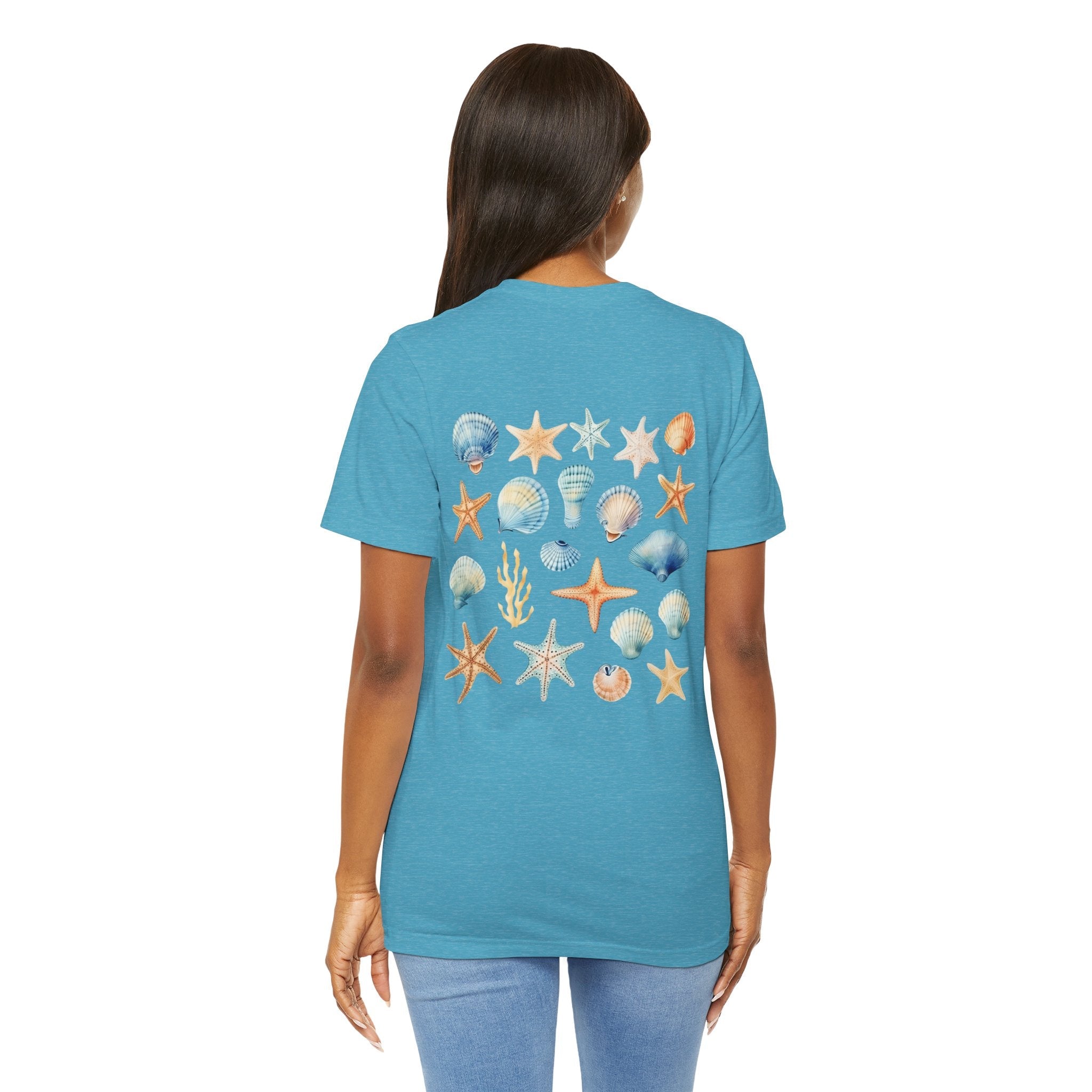 Sea Shells & Starfish T-Shirt Coastal Beach Graphic Tee - Etna Gift