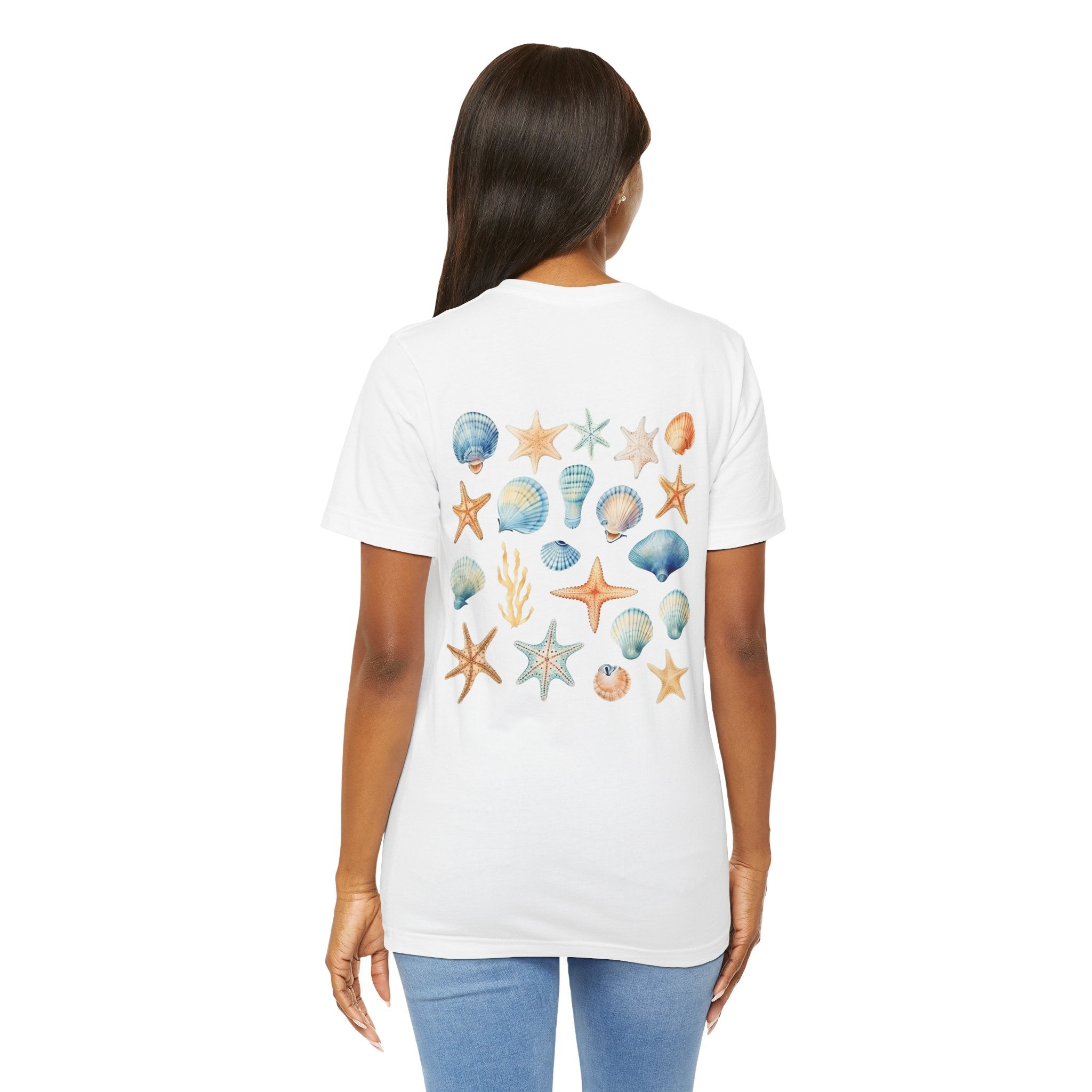 Sea Shells & Starfish T-Shirt Coastal Beach Graphic Tee - Etna Gift