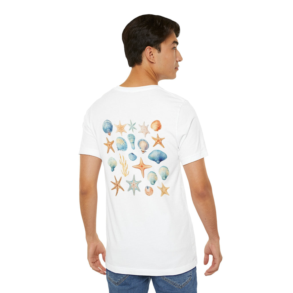 Sea Shells & Starfish T-Shirt Coastal Beach Graphic Tee - Etna Gift