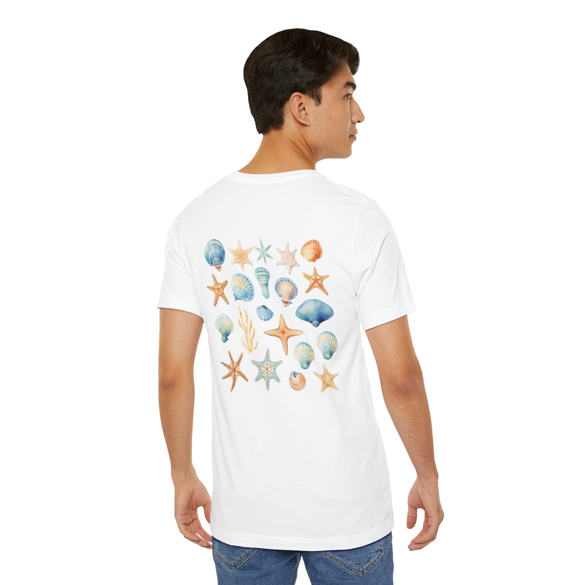 Sea Shells & Starfish T-Shirt Coastal Beach Graphic Tee - Etna Gift