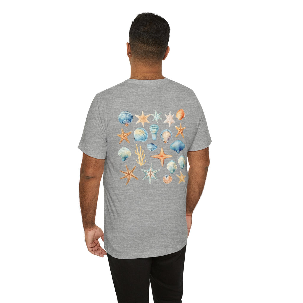 Sea Shells & Starfish T-Shirt Coastal Beach Graphic Tee - Etna Gift
