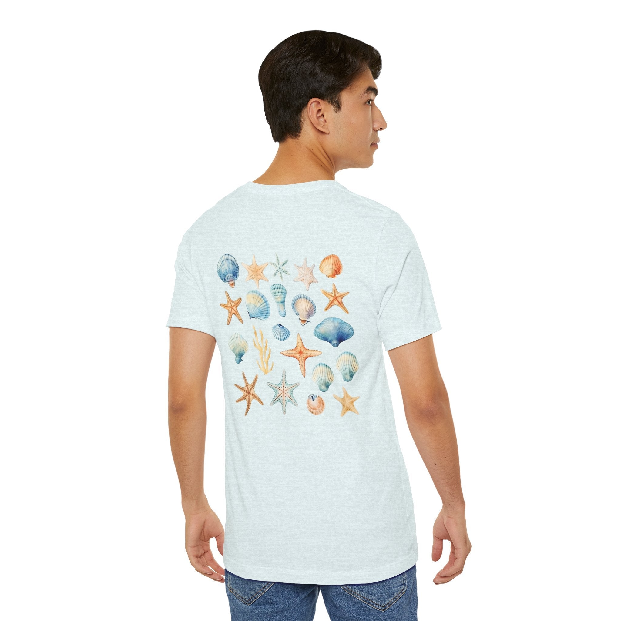 Sea Shells & Starfish T-Shirt Coastal Beach Graphic Tee - Etna Gift
