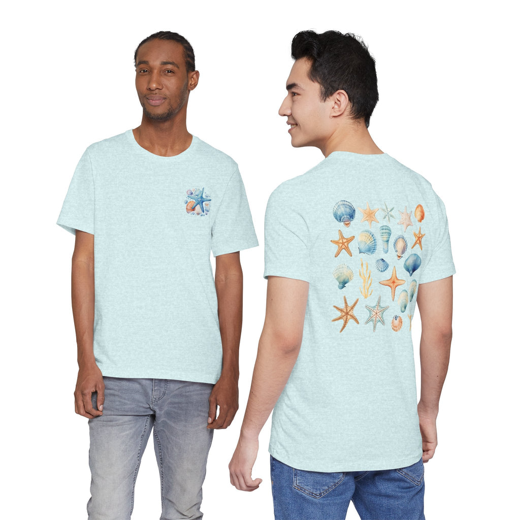 Sea Shells & Starfish T-Shirt Coastal Beach Graphic Tee - Etna Gift