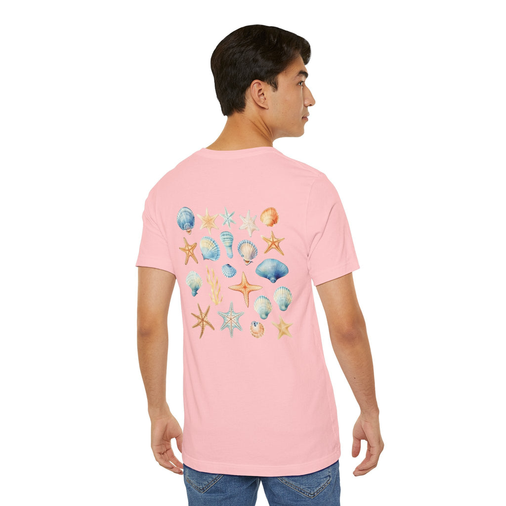 Sea Shells & Starfish T-Shirt Coastal Beach Graphic Tee - Etna Gift