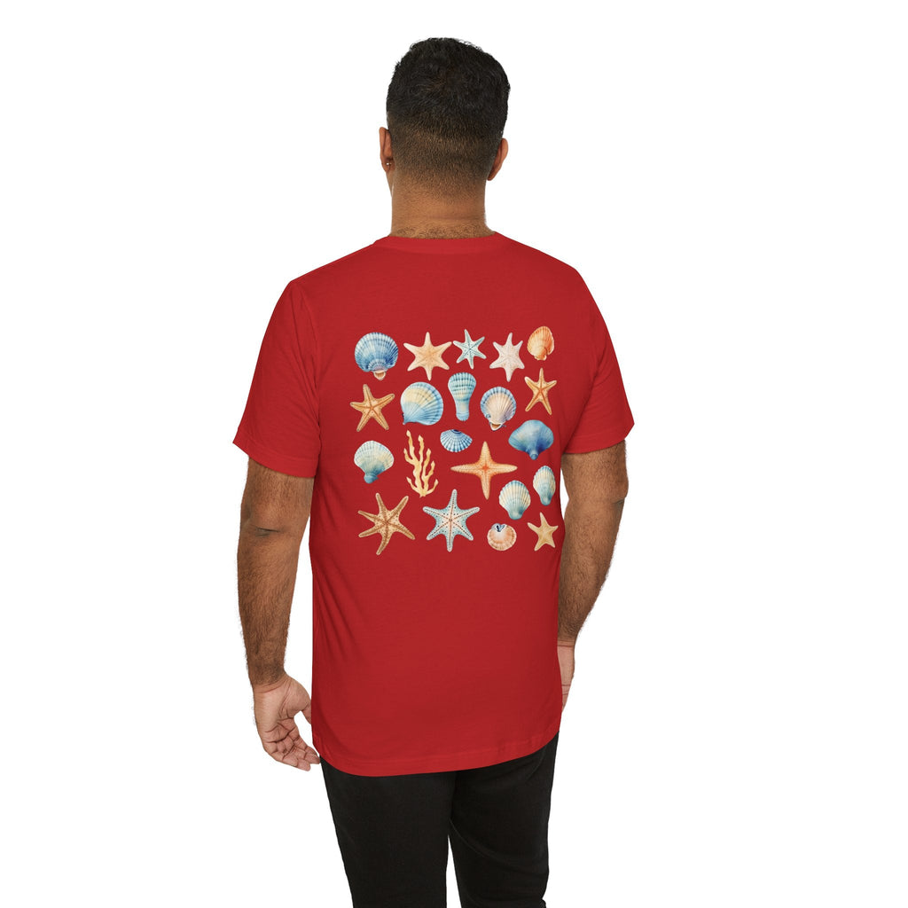 Sea Shells & Starfish T-Shirt Coastal Beach Graphic Tee - Etna Gift