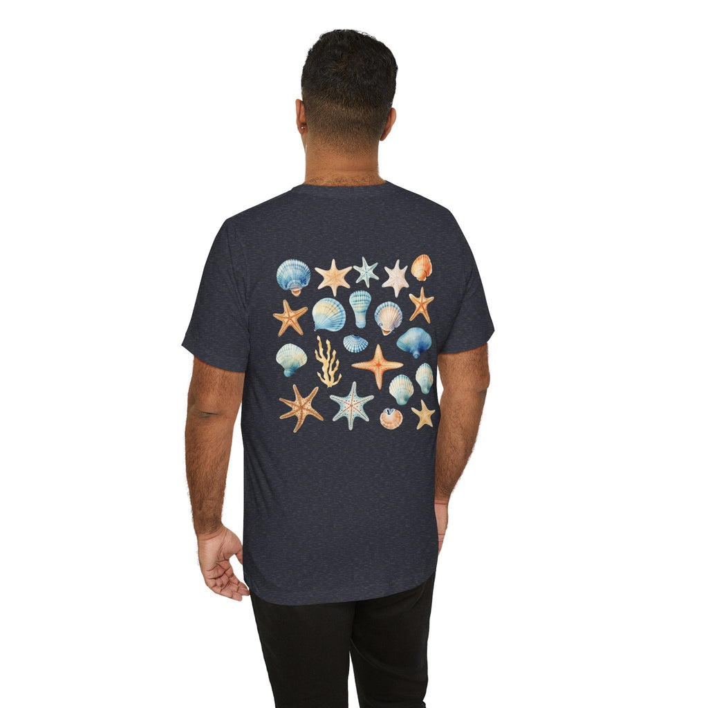 Sea Shells & Starfish T-Shirt Coastal Beach Graphic Tee - Etna Gift