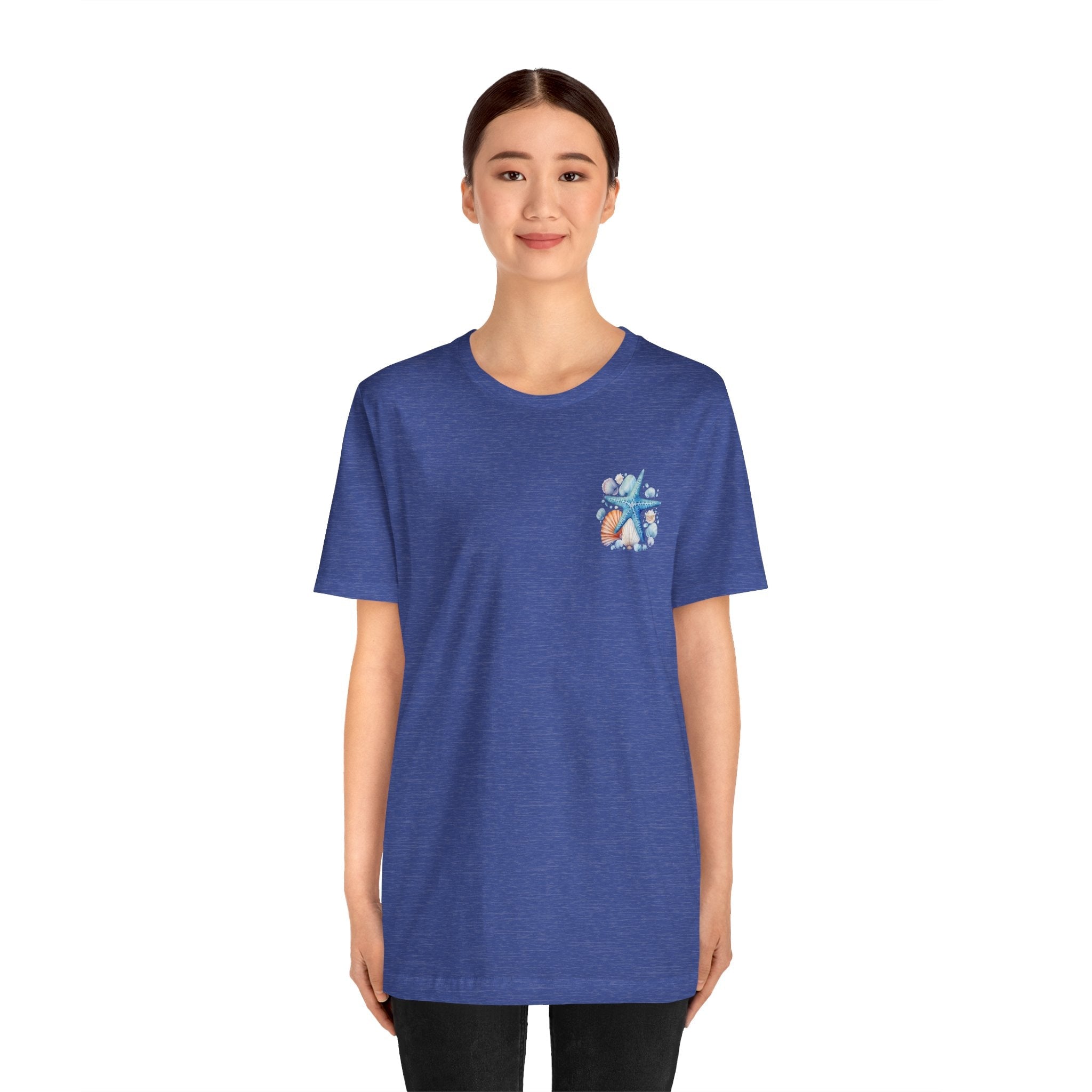 Sea Shells & Starfish T-Shirt Coastal Beach Graphic Tee - Etna Gift